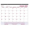 2025 Calendars|Brownline 2025 22" x 17" Monthly Desk or Wall Calendar, White/Purple (C1731V)