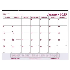 2025 Calendars|Brownline 2025 22" x 17" Monthly Desk or Wall Calendar, White/Purple (C1731V)