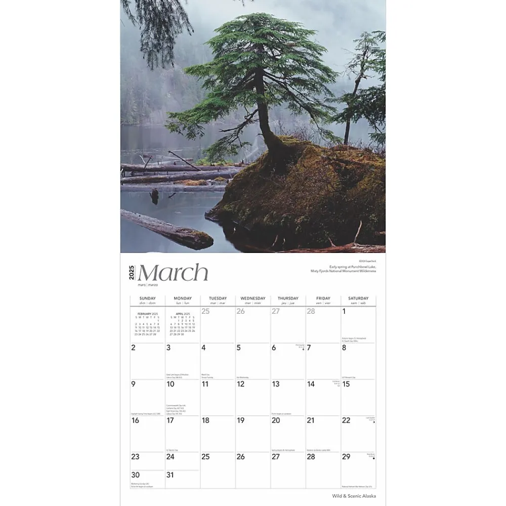 2025 Calendars|BrownTrout 2025 Alaska Wild & Scenic 12" x 24" Monthly Square Wall Calendar (9781975474430)