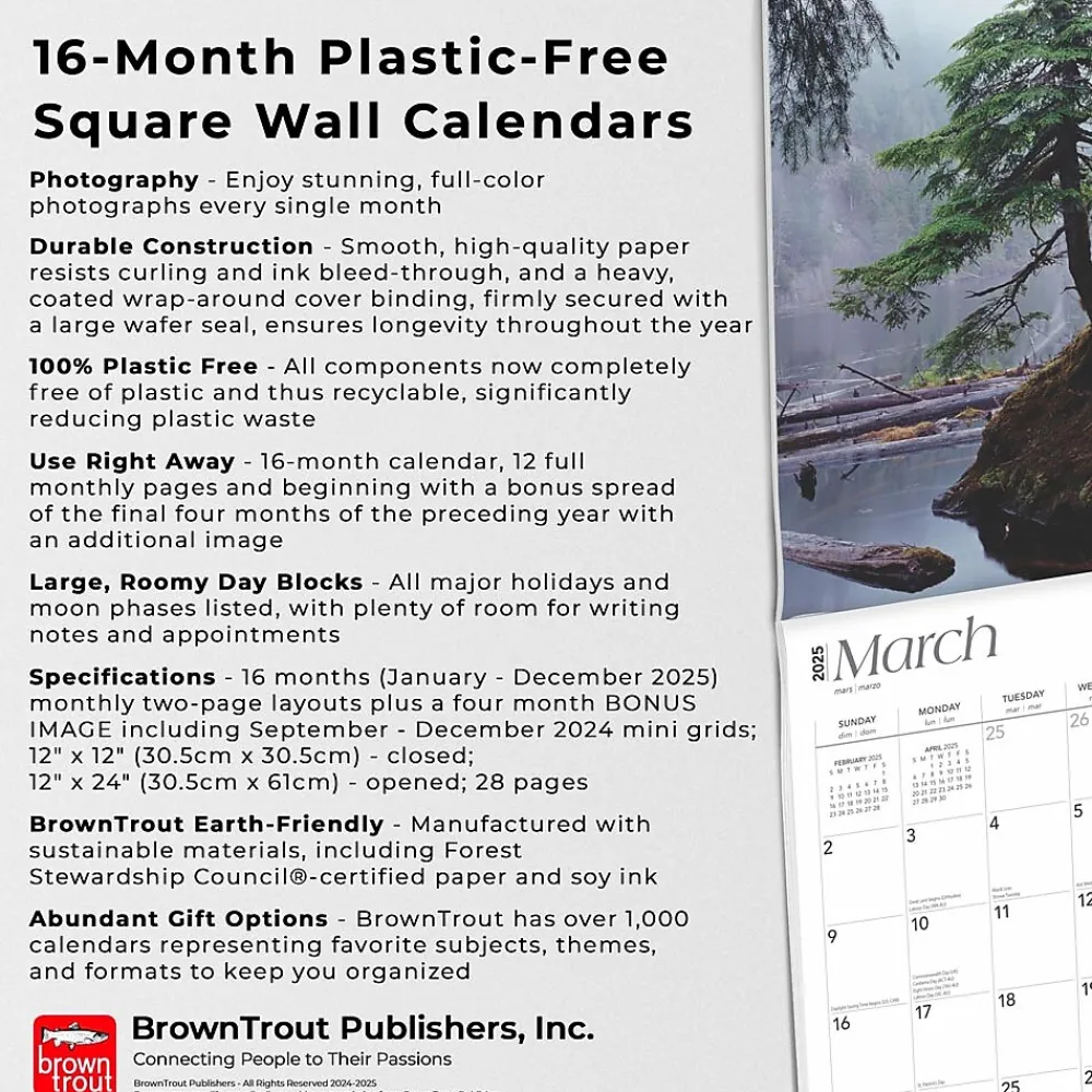 2025 Calendars|BrownTrout 2025 Alaska Wild & Scenic 12" x 24" Monthly Square Wall Calendar (9781975474430)