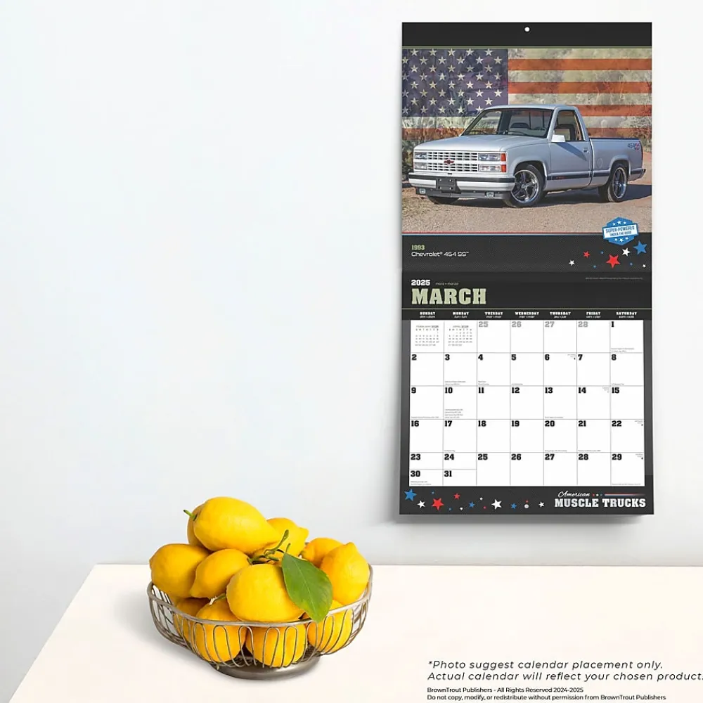2025 Calendars|BrownTrout 2025 American Muscle Trucks 12" x 12" Monthly Square Wall Calendar (9781975479893)