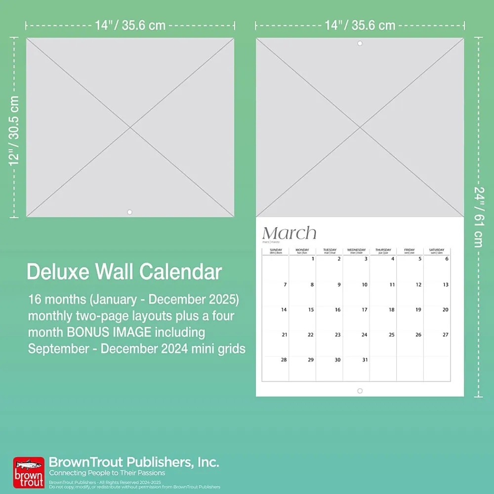 2025 Calendars|BrownTrout 2025 American Muscle Cars 7" x 12" Monthly Deluxe Wall Calendar (9781975479398)