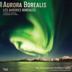 2025 Calendars|BrownTrout 2025 Aurora Borealis Les aurores boréales 12" x 12" Monthly Wall Calendar (9781975476526)