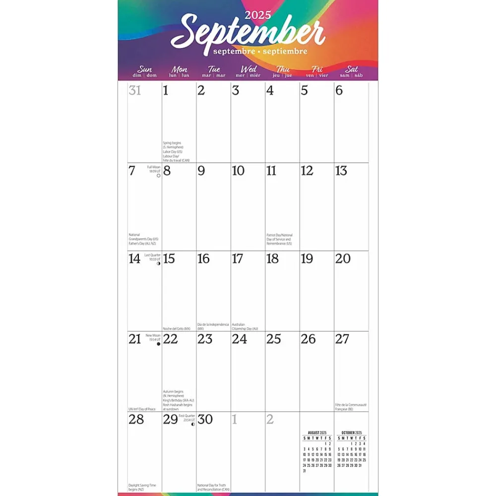 2025 Calendars|BrownTrout 2025 Big & Bright Large Print 12" x 12" Monthly Square Wall Calendar (9781975478384)