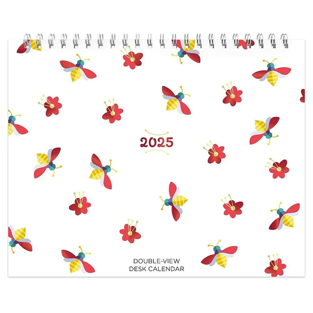 2025 Calendars|BrownTrout 2025 Busy Bees 7.5" x 6" Monthly Double-View Easel Desk Calendar (9781975478452)