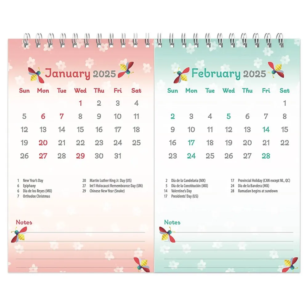 2025 Calendars|BrownTrout 2025 Busy Bees 7.5" x 6" Monthly Double-View Easel Desk Calendar (9781975478452)