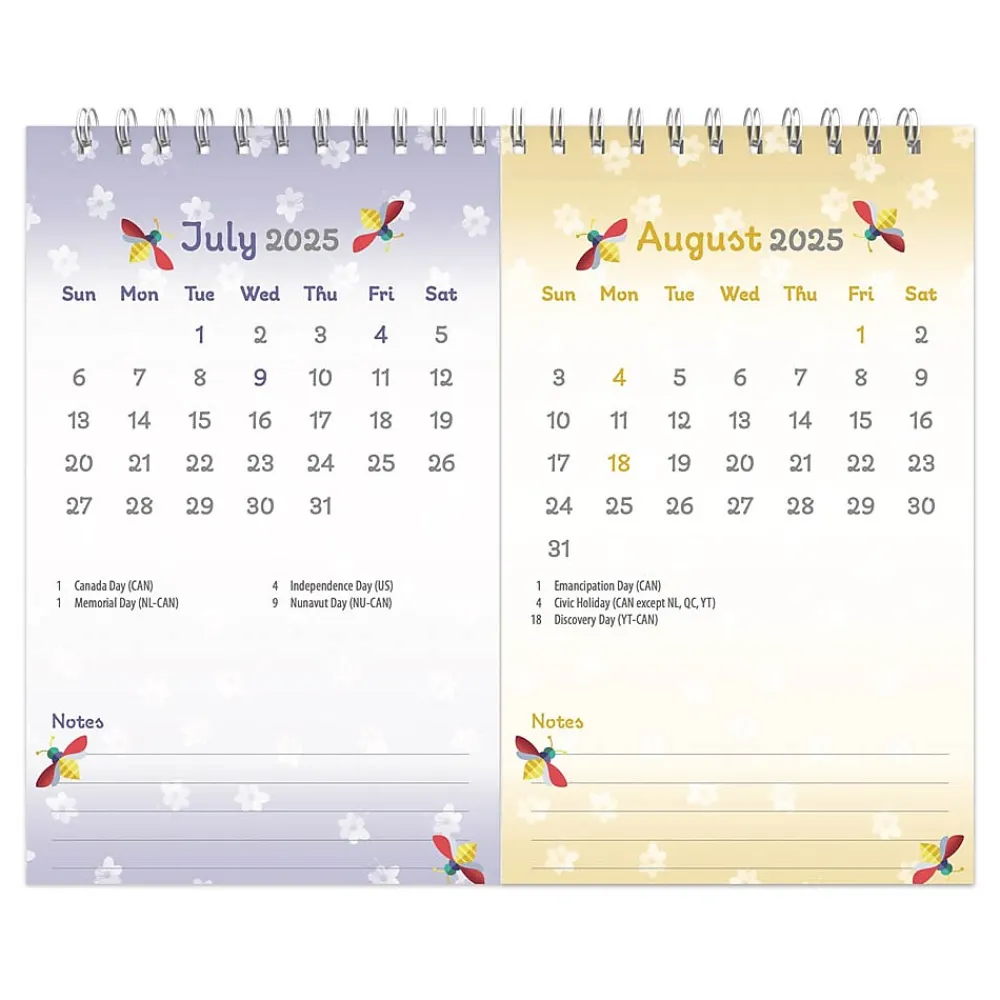2025 Calendars|BrownTrout 2025 Busy Bees 7.5" x 6" Monthly Double-View Easel Desk Calendar (9781975478452)