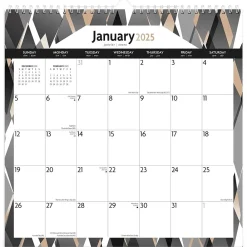 2025 Calendars|BrownTrout 2025 Ebony and Ivory 12" x 12" Monthly Wire-O Wall Calendar (9781975478490)