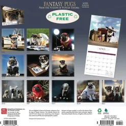 2025 Calendars|BrownTrout 2025 Fantasy Pugs 12" x 12" Monthly Square Wall Calendar (9781975479824)