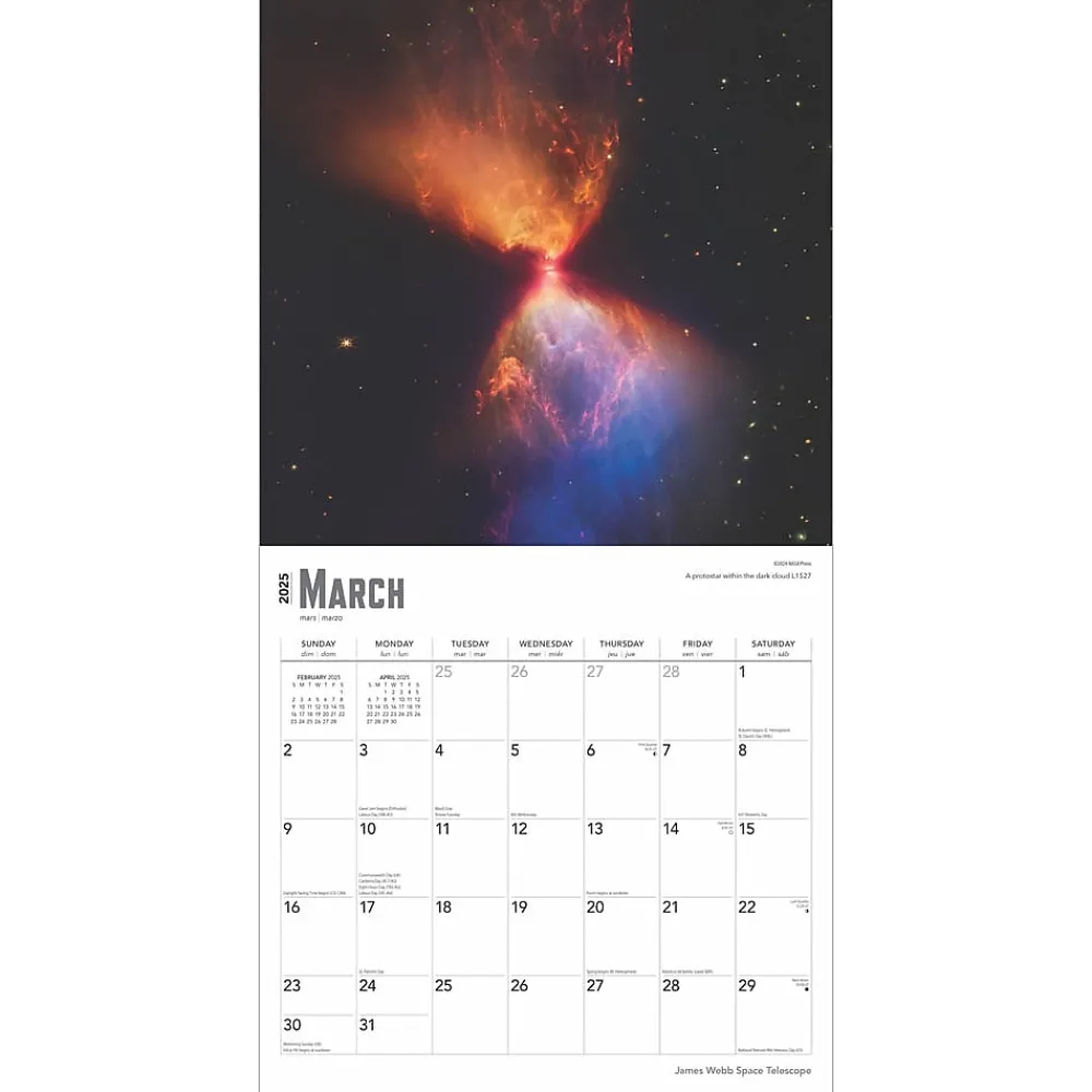 2025 Calendars|BrownTrout 2025 James Webb Space Telescope 12" x 12" Monthly Wall Calendar (9781975476465)