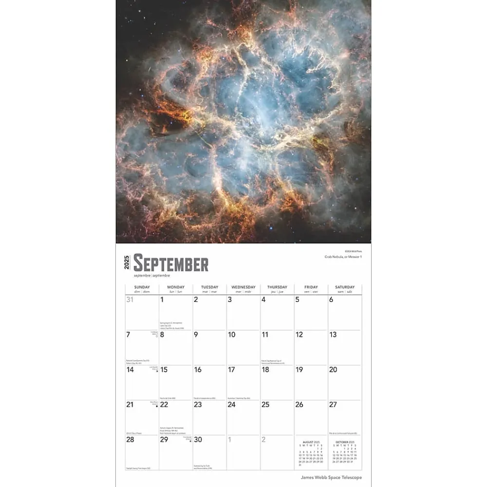 2025 Calendars|BrownTrout 2025 James Webb Space Telescope 12" x 12" Monthly Wall Calendar (9781975476465)