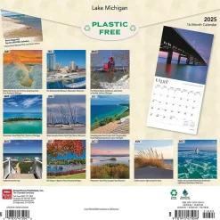 2025 Calendars|BrownTrout 2025 Lake Michigan 12" x 12" Monthly Square Wall Calendar (9781975475048)