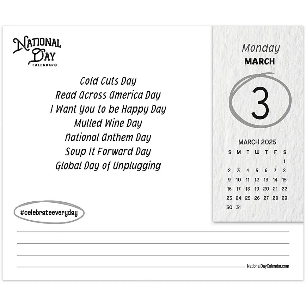 2025 Calendars|BrownTrout 2025 National Day 6" x 5" Day-to-Day Desktop Box Calendar (9781975479367)