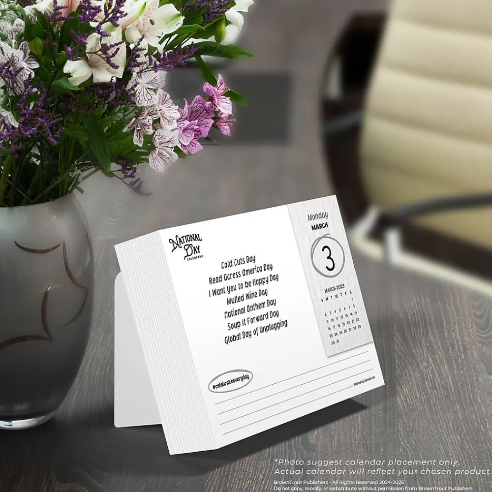 2025 Calendars|BrownTrout 2025 National Day 6" x 5" Day-to-Day Desktop Box Calendar (9781975479367)