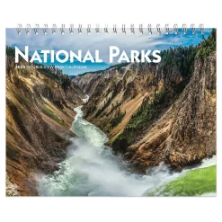 2025 Calendars|BrownTrout 2025 National Parks 7.5" x 6" Monthly Double-View Easel Desk Calendar, (9781975478469)