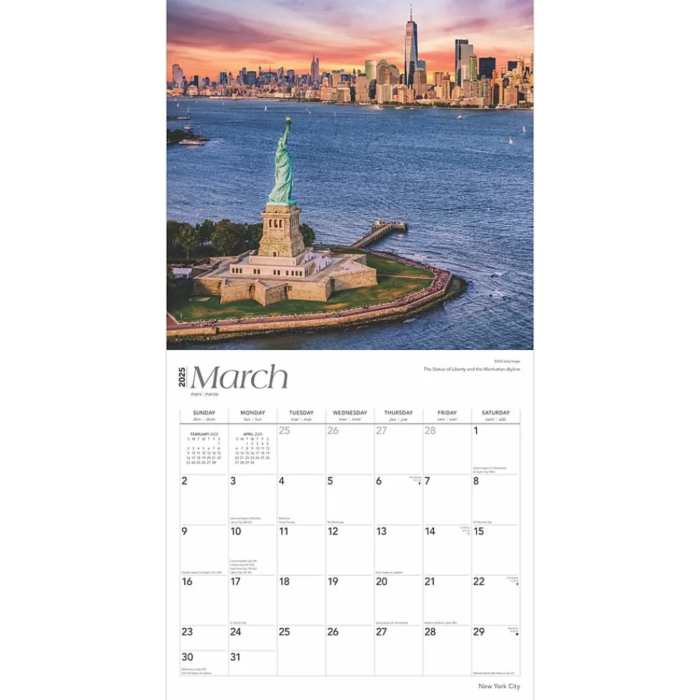 2025 Calendars|BrownTrout 2025 New York City 12" x 12" Monthly Square Wall Calendar (9781975477462)