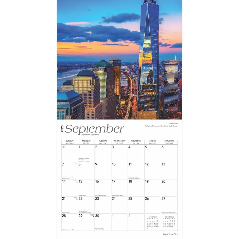 2025 Calendars|BrownTrout 2025 New York City 12" x 12" Monthly Square Wall Calendar (9781975477462)