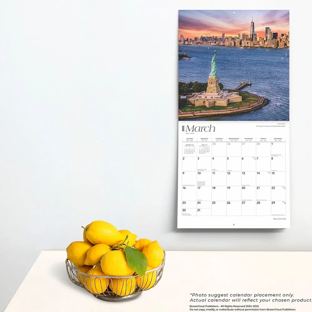 2025 Calendars|BrownTrout 2025 New York City 12" x 12" Monthly Square Wall Calendar (9781975477462)