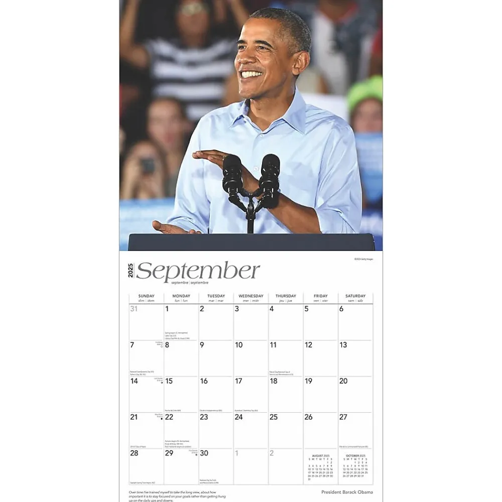 2025 Calendars|BrownTrout 2025 President Barack Obama 12" x 12" Monthly Wall Calendar (9781975475550)