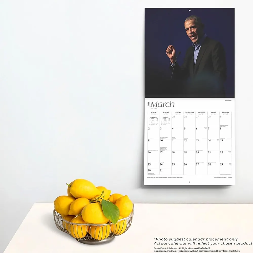 2025 Calendars|BrownTrout 2025 President Barack Obama 12" x 12" Monthly Wall Calendar (9781975475550)