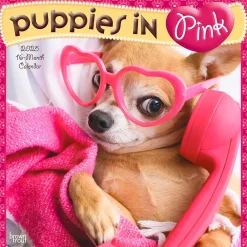 2025 Calendars|BrownTrout 2025 Puppies in Pink 12" x 12" Monthly Wall Calendar (9781975483166)
