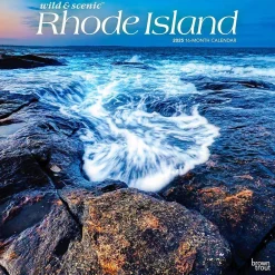 2025 Calendars|BrownTrout 2025 Rhode Island Wild & Scenic 12" x 24" Monthly Square Wall Calendar, (9781975475611)