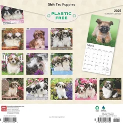 2025 Calendars|BrownTrout 2025 Shih Tzu Puppies 12" x 24" Monthly Square Wall Calendar, (9781975477752)