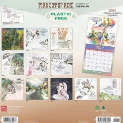 2025 Calendars|BrownTrout 2025 Time Out of Mind Lyrics Written by Bob Dylan 12" x 12" Monthly Square Wall Calendar (9781975483227)