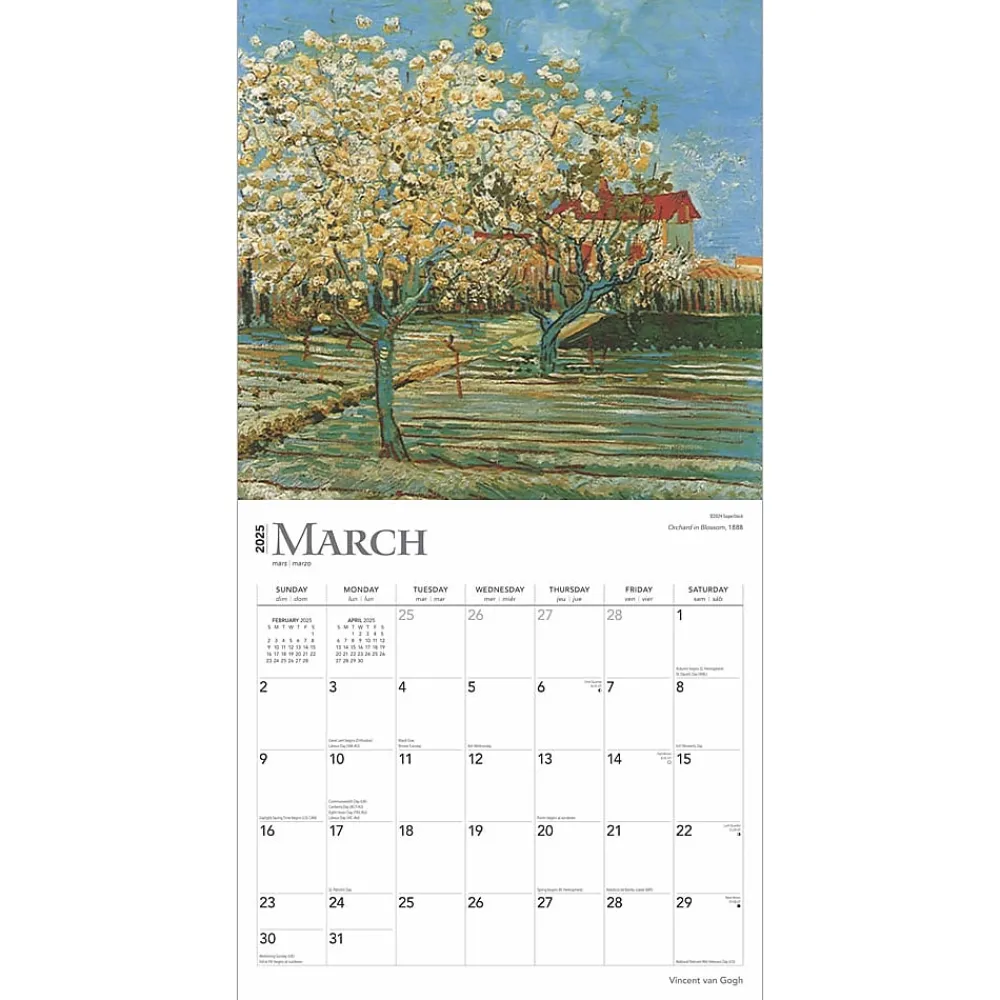 2025 Calendars|BrownTrout 2025 Vincent van Gogh 12" x 12" Monthly Wall Calendar (9781975477929)