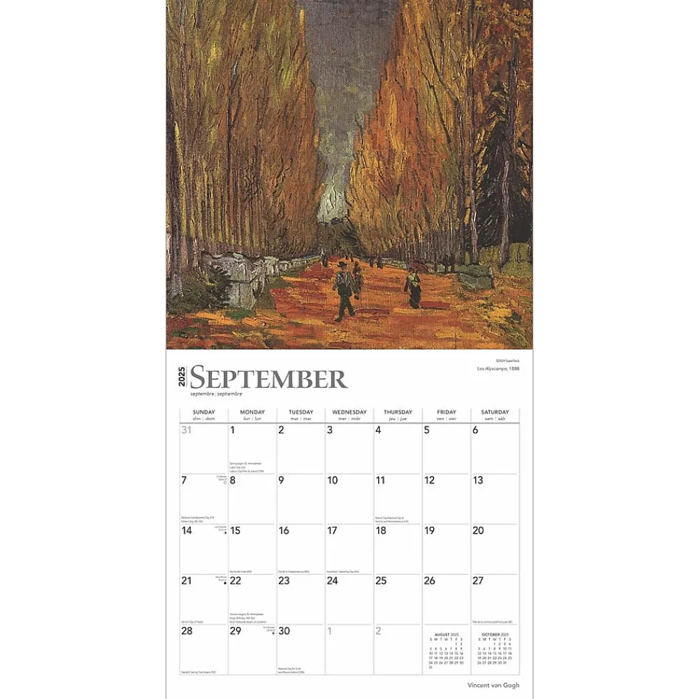 2025 Calendars|BrownTrout 2025 Vincent van Gogh 12" x 12" Monthly Wall Calendar (9781975477929)