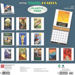 2025 Calendars|BrownTrout 2025 Vintage Travel Posters 12" x 12" Monthly Wall Calendar (9781975475857)
