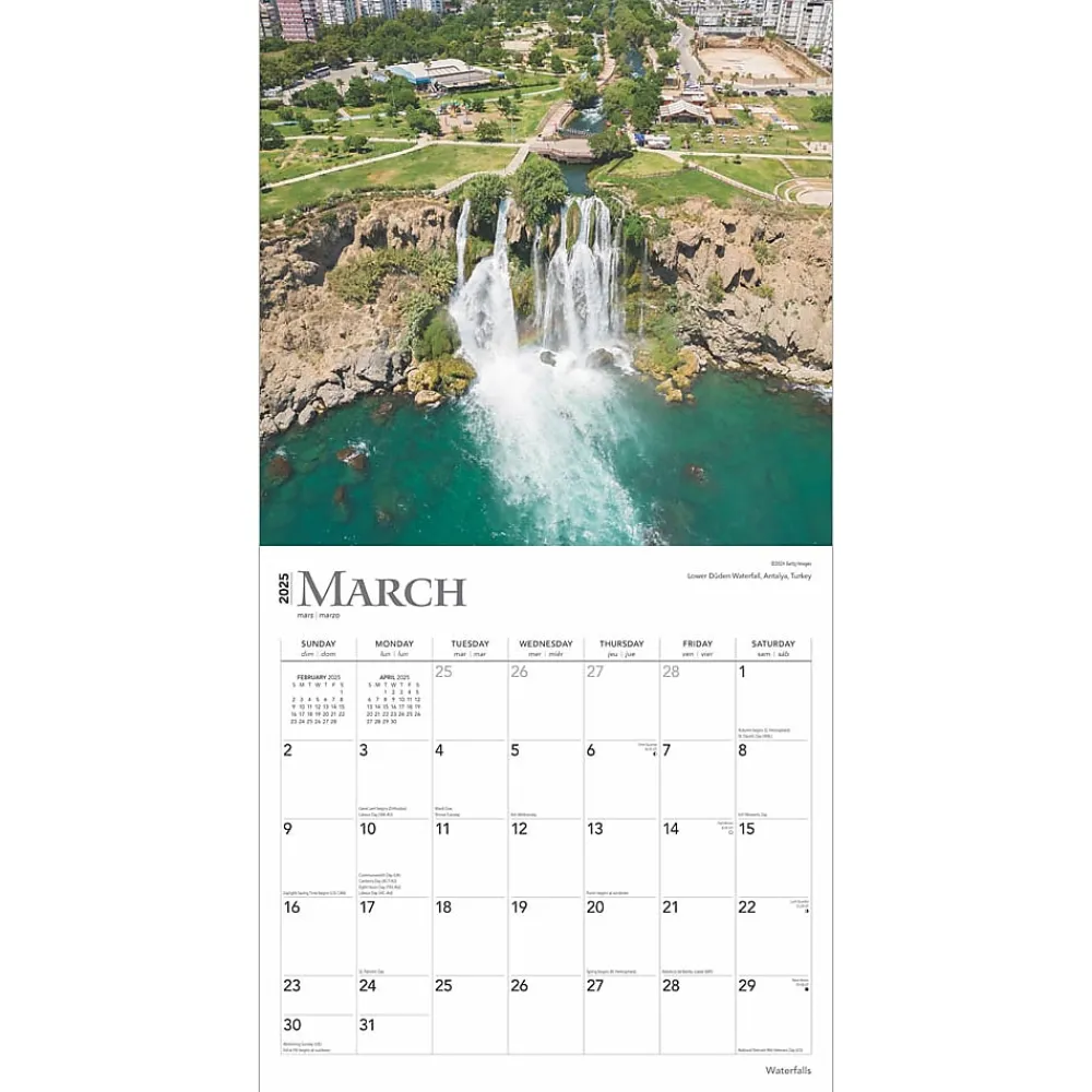 2025 Calendars|BrownTrout 2025 Waterfalls 12" x 12" Monthly Wall Calendar (9781975475895)