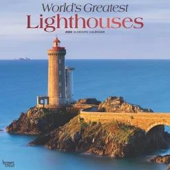 2025 Calendars|BrownTrout 2025 World's Greatest Lighthouses 12" x 24" Monthly Square Wall Calendar, (9781975475970)