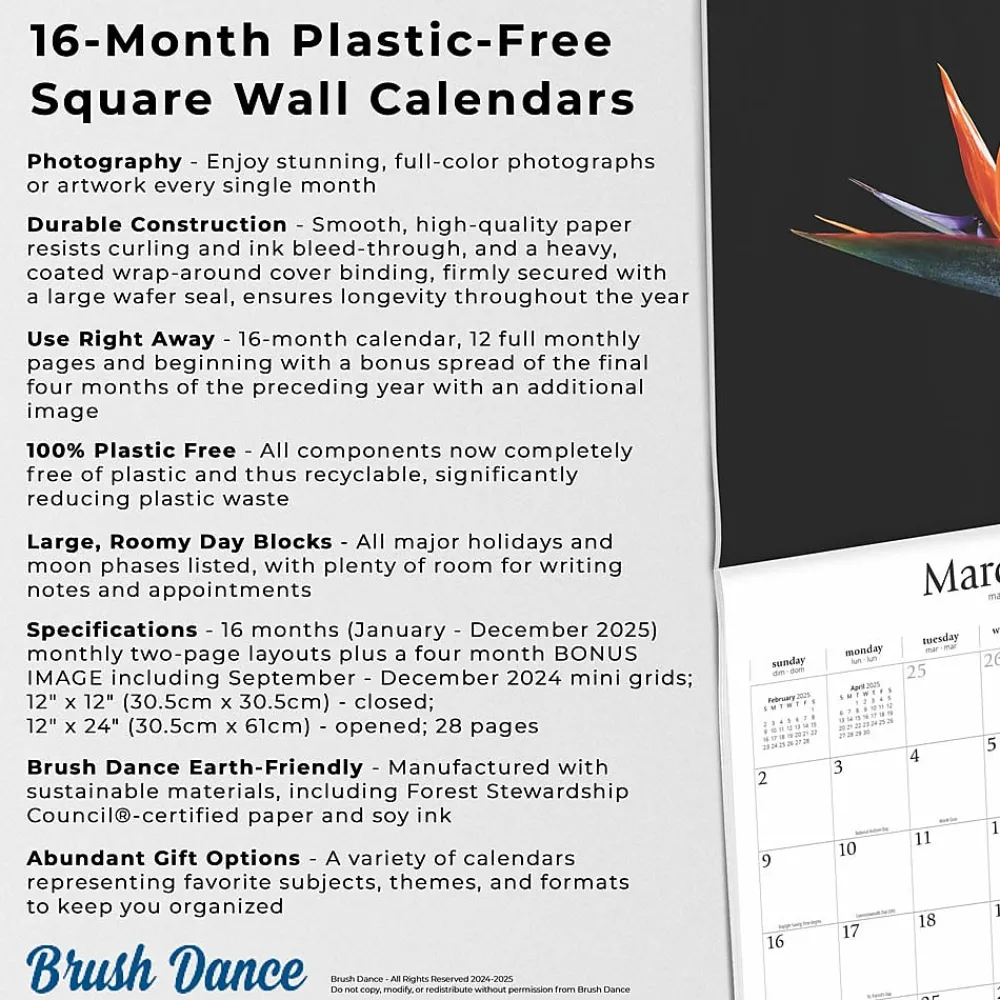 2025 Calendars|Brush Dance 2025 In the Garden 12" x 12" Monthly Wall Calendar (9781975478568)