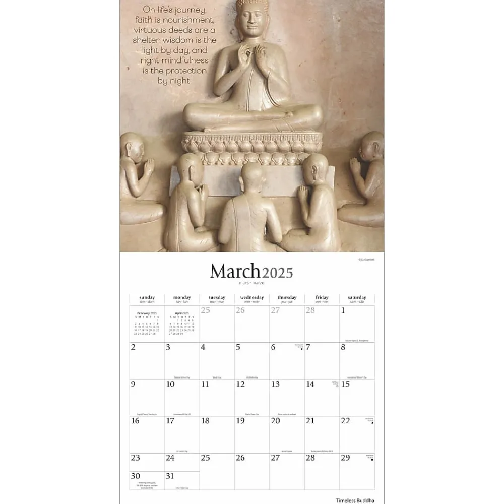 2025 Calendars|Brush Dance 2025 Timeless Buddha 12" x 12" Monthly Wall Calendar (9781975478674)