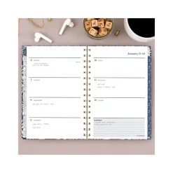2025 Planners|Cambridge 2025 Blockprint 5.5" x 8.5" Weekly & Monthly Planner, Hardcover, Blue (1724-200-25)