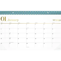 2025 Calendars|Cambridge 2025 WorkStyle 17.75" x 11" Monthly Desk Pad Calendar, Seaside Blue (1606-705-12-25)