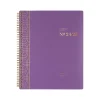Academic Planners|Cambridge 2024-2025 WorkStyle Balance Purple Swirl 8.5" x 11" Academic Weekly & Monthly Planner, Poly Cover, Purple/Gold