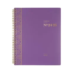 Academic Planners|Cambridge 2024-2025 WorkStyle Balance Purple Swirl 8.5" x 11" Academic Weekly & Monthly Planner, Poly Cover, Purple/Gold