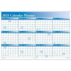 2025 Calendars|ComplyRight 2025 Full Calendar Planner 36" x 24" Yearly Dry Erase Wall Calendar, Blue (J0056BL)