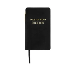 Academic Planners|Eccolo 2024-2025 4.25" x 7.5" Academic Weekly Planner, Faux Leather Cover, Black (AY25-401G)