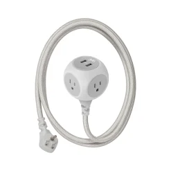 360 Electrical 6' Extension Cord, 3-Outlet, Titanium (360461-TI-4ES)