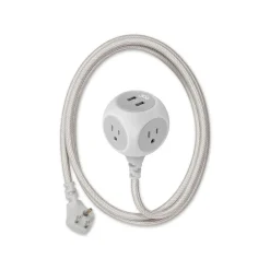 360 Electrical 6' Extension Cord, 3-Outlet, Titanium (360461-TI-4ES)