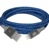 360 Electrical Habitat 8' USB A Male/Lightning 8-Pin Male, Navy (360651-NV)