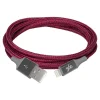 360 Electrical Habitat 4' USB A Male/Lightning 8-Pin Male, Cranberry (360650-CB)