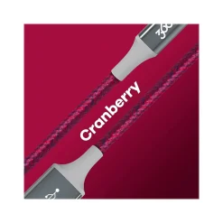 360 Electrical Habitat 4' USB A Male/Lightning 8-Pin Male, Cranberry (360650-CB)