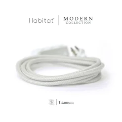 360 Electrical Habitat Modern Collection 8' Extension Cord, 3-Outlet, Titanium (360417-TI-8ES)