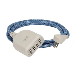 360 Electrical Harmony Collection Habitat+4.8A USB Extension for Most Smartphones, Cream (360614)