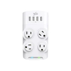 360 Electrical Revolve24 4-Outlet 4-USB Port Surge Protector, White (3E0775-WHT6NA)