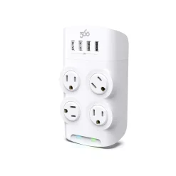 360 Electrical Revolve24 4-Outlet 4-USB Port Surge Protector, White (3E0775-WHT6NA)